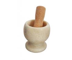 rukauf Mörser und Stößel, Marmor-Mörser und Marmor-Stößel, Edler Zerkleinerer für Gewürze Kräuter