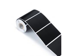 LabelQueen 100 Tafelsticker in Matt-Schwarz, 4 x 6 cm Rechteckig, Etiketten, Vinylsticker, Tafelaufkleber in praktischer Spenderbox für Einmachgläser, Marmeladengläser