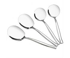 Vareone 2 große Buffet Servierlöffel Servierlöffel aus Edelstahl und 2 Schöpflöffel Suppenkelle, Insgesamt 4 Stück