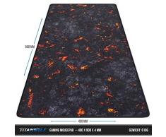 CSL - XXL Speed Gaming Mauspad Titanwolf Lava 900 x 400mm - XXL Mousepad - Tischunterlage Large Size - verbessert Präzision und Geschwindigkeit