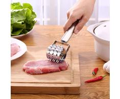 Jipai Fleischklopfer Fleischzartmacher Fleischsteaker Steaker für Fleisch aus Edelstahl 21.3x4cm