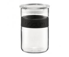 Bodum PRESSO Vorratsglas (Luftdichter Silikonverschluss, Mikrowellen/Spülmaschinengeeignet, 0,6 liters) schwarz