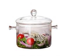 Glasschüssel Glastopf glasschüssel mit deckel Frischhaltedosen Klick Deckel ofenfeste glasschüssel kann etwa -30 ℃ -150 ℃ sofortige Temperaturdifferenz standhalten große glasschüssel 1.5L