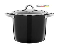 Silit Vitaliano Nero Gemüsetopf 24cm, Glasdeckel, Topf groß 8,5l, Silargan Funktionskeramik, Topf Induktion, schwarz
