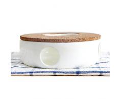 TAMUME Klassisches Porzellan Teekanne Wärmer mit Sicher zu benutzen Korkständer für Teekanne, Tee wärmer mit Kerzenzimmer, Teelichthalter