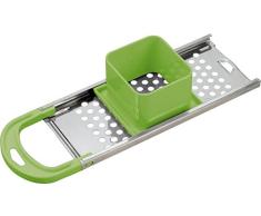 Edelstahl Spätzle-Reibe 34 x 11 cm (Gnoochi-Reibe, Gemüse-Hobel, Raspel, Kunststoff-Griff, grün)
