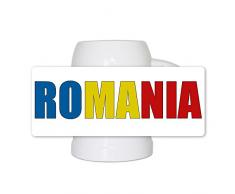 Fussball-Bierkrug mit Ländername Romania für Fußball-Fans - Fan-Bierkrug - Deutschland-Krug - Bier-Humpen
