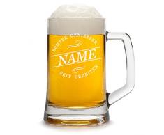 polar-effekt Bierkrug Personalisiert mit Gravur eines Namens - Bierseidel Geschenk zum Geburtstag - Motiv Geniesser seit Urzeiten 0,5l