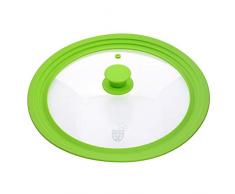 GRÄWE Universal-Glasdeckel Grün 28-32 cm, für Kochtöpfe und Pfannen, gehärtetes Glas, Silikongriff, mit Dampfaustritt