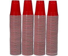 AmazonBasics - Partybecher aus Kunststoff, Einwegbecher, 470 ml, 240er-Pack, Rot
