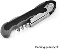 DSJMUY Hebelkorkenzieher 3 in 1 multifunktionaler Kellnermesser Metallguss,Black