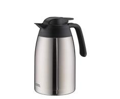 THERMOS 4026.205.150 Thermoskanne THV, Edelstahl mattiert 1,5 l, 12 Stunden heiß, 24 Stunden kalt, zerlegbarer Verschluss, BPA-Frei
