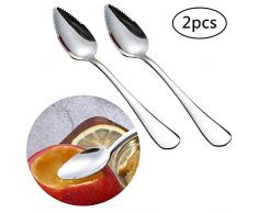 BESLIME Grapefruitlöffel Edelstahl 2pcs Grapefruitlöffel mit Zacken, Dessertlöffel, Spülmaschinengeeignet, Edelstahl Poliert