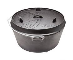 Feuertopf ft18 aus Gusseisen Deckel auch als Pfanne nutzbar mit Füßen • Dutch Oven Schmortopf Grill Topf Töpfe Bräter