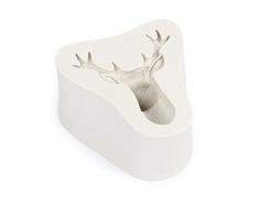 Evilandat Silikon Backform 3D Hirschkopf Schokoladenform Hirsch Kopf Fondant Cookie Backen Form für DIY Cupcake und Weihnachten Kuchen Dekoration Grau