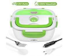 Yissvic Elektrische Lunchbox Speisenwärmer Edelstahl Warmhaltebox Tragbare 1,5L Food Box für Haushalt und Auto