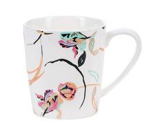 Miss Étoile - Tasse/Kaffeetasse/Teetasse/Henkeltasse - Flower Print - Porzellan - Weiß/bunt - H: 9,5cm x Ø 9cm