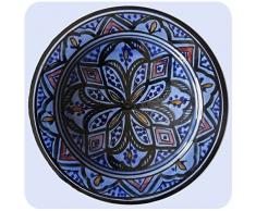 Simandra Orientalischer Keramik Teller handbemalt marokkanische Keramikschüssel Wandteller klein Color Blau