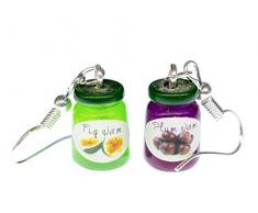 Marmeladenglas Ohrringe Miniblings Hänger Frühstück Marmelade Glas bunt