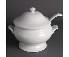 Olympia y094 Suppenterrine und Schöpflöffel, Weiß