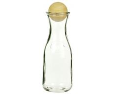 Sendez Glaskaraffe mit Holzstöpsel Weinkaraffe Karaffe Wasserkaraffe Dekanter Misura aus Glas (1 x Glaskaraffe 470ml)
