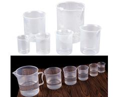 Messbecher Plastik, Fashionbabies 6 Stück transparent Labor Messbecher Set 50ml 100ml 150ml 300ml 500ml 1000ml Labor Werkzeuge für Flüssigkeit - Transparent