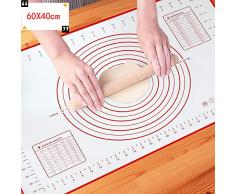 OUTOPE Backmatte Silikon, BPA Frei Silikonmatte Backen, Antihaft Backunterlage Silikon Groß 40X60cm, RIECHT Nicht Baking Mat für Fondant Pizza Teig Macaron