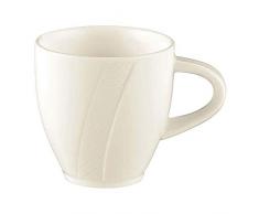 Seltmann 001.700806 Diamant Porzellan Obere zur Moccatasse, Tulpe, Rund mit Relief, Creme, 3 Dekor, 0.08 L, 5.7cm Durchmesser, 5.6cm Höhe, 12 Stück