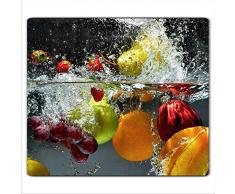 decorwelt | Herdabdeckplatte 60x52 cm Ceranfeldabdeckung 1-Teilig Universal Elektroherd Induktion für Kochplatten Herdschutz Deko Schneidebrett Sicherheitsglas Spritzschutz Glas Früchte