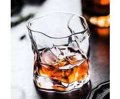 DHDHWL 2PCS / Lot 245 ml Whiskey Scotch Glas Unregelmäßige Weingläser Kristalltrinkgläser Gläser Spülmaschinenfest Tumbler Wine Cup Z1001