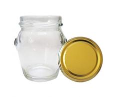 HAUSWIRT 56 Stück X 145ml Einmachgläser • Einkochgläser mit Schraubdeckel to 53 mm Gold • 14, 28, 56, 84 Stück • Große Auswahl Verschiedene Größen und Farben