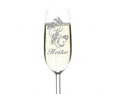 polar-effekt 1 Sektglas inkl. Gravur mit Motiv und Name schöne Geschenk-Idee für Champagner-, Prosecco- und Sekttrinker