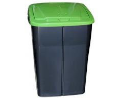 Mondex pls8087 – 19 Roll Top-Abfalleimer Mülltrennung Küche mit Deckel Kunststoff 36 x 36,5 x 51 cm 45 l, Kunststoff, grün, 45 L