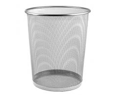Sinoba Papierkorb Mülleimer Abfalleimer Papiereimer Draht Höhe 34 cm 18 L (Silber)