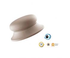 Kerafactum Deckelknopf Austausch Topf Griff Knauf Ersatzgriff für Topfdeckel Universalgriff silikoniert beige in Ø 6,5 cm Topfdeckelgriff Deckelgriff Ersatz für Pfannen Deckel (3 Stück beige)