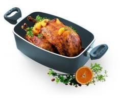 Eurolux Select Großraumbräter / Fischpfanne Alu-Kokillen-Guss inkl. Frittiersieb + 2 Stk. Topflappen, Maße: 33x22x11 (LxBxH)