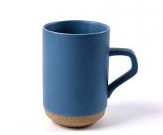 LANKOULI Keramik Kaffeetassen Weihnachtsbecher Frühstück Milch Hafer Tassen Nachmittagstee Dufttee Schwarzer Tee Tasse-Blaue Kaffeetasse_400 ml