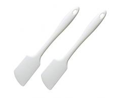 Sahne Spatel, Silikon Antihaft-Kuchen Sahne Butter Spatel Schaber Löffel Backwerkzeug (2St.) Weiß