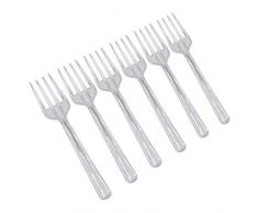 Pinhan 95 Stücke Einweg Kunststoff Kuchen Gabel Lebensmittelqualität Obst Gabeln Dessert Gabel Set Snack Picks Gabel für KTV Home Camping, Transparent