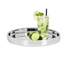 EDZARD Serviertablett „Alaska“ Edelstahl, rund, Durchmesser 32 cm