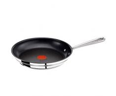 Tefal E85606 Jamie Oliver Pfanne | Bratpfanne | 28cm | Induktionspfanne | Integrierter Temperaturanzeiger | Antihaft-Versiegelung aus Edelstahl