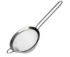 Fackelmann Sieb Ø 7,5 cm, Küchen- und Haushaltssieb aus Edelstahl, feinmaschiger Seiher mit Flachrand (Farbe: Silber), Menge: 1 Stück