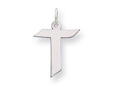 Black Bow Jewellery Company The Karlie Artisan Messerblock mit Anhänger Sterling-Silber 925, Buchstabe T