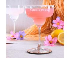 Herz & Heim® graviertes Margaritaglas mit Wunschnamen
