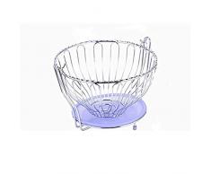 Giow Obstschalen Silber Karierten Obstkorb, Obstschaukel Hängematte Gemüseschale, Wohnzimmer Küche vertikale Lagerregal (Farbe: A)