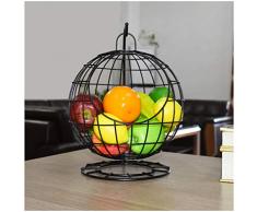 16LYP Obstkorb Kreative Mode Eisen Obst Ständer, Home Living Snacks, Dim Schaukel Obst Hammock (Color : Black)
