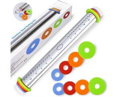 FUKTSYSM Teigroller - Edelstahl Teigroller Metall Teigroller Anti-Rost Nudelholz Perfekt Backzubehör für Fondant, Pizza, Kuchen, Nudelteig und Mürbeteig, 44 cm