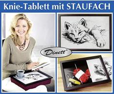 WENKO Knie-Tablett Katze Knietablett Knie Tablett Frühstückstablett Betttablett Laptoptisch Bett gepolstertes Laptop Laptopauflage Tablett