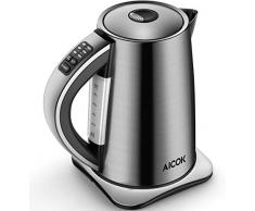 Wasserkocher Edelstahl mit Temperatureinstellung 40,60,70,80,90 und 100 Grad AICOK Elektrischer Wasserkessel mit Warmhaltefunktion, 2200W Wasserkocher mit Automatischer Abschaltung, 1,7 L