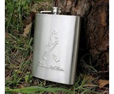 Ndier Flachmann, Edelstahl, geprägt, 230 ml